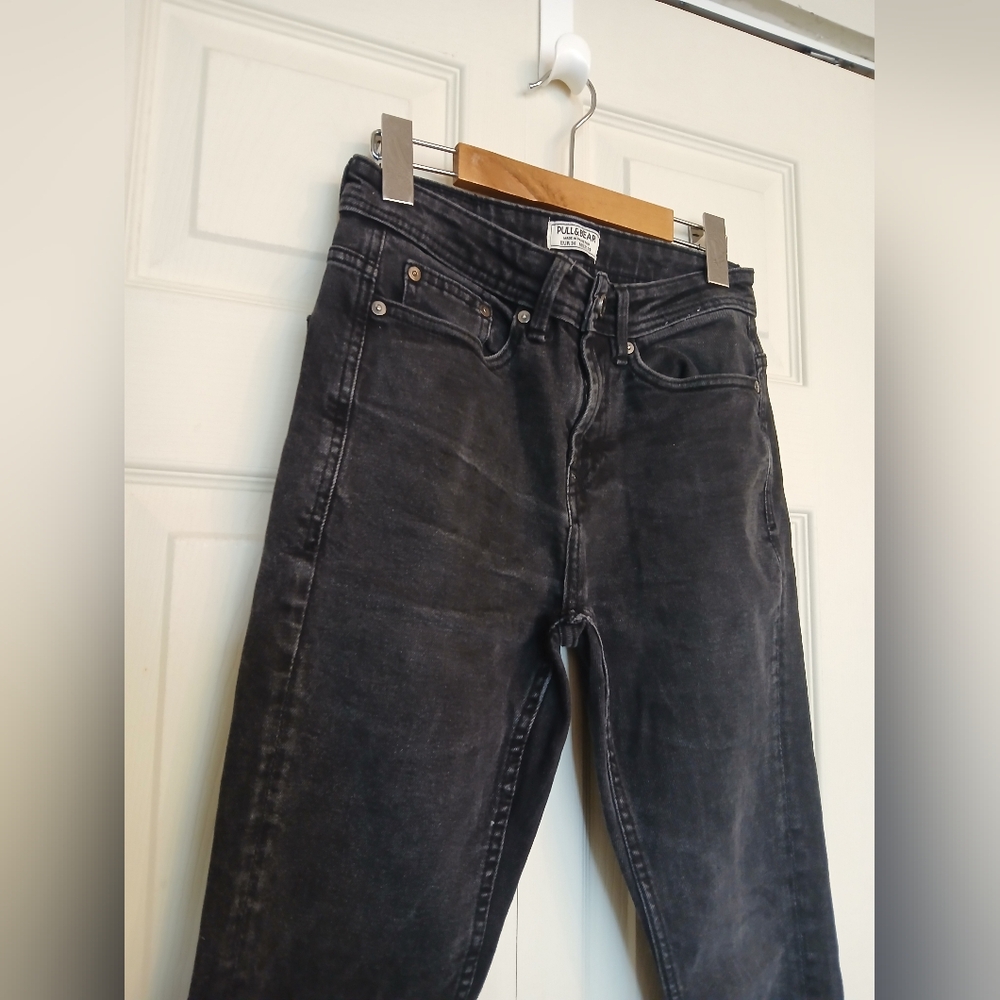 PULL & BEAR Black Cotton Jeans, Size 36 - Picture 5 of 11